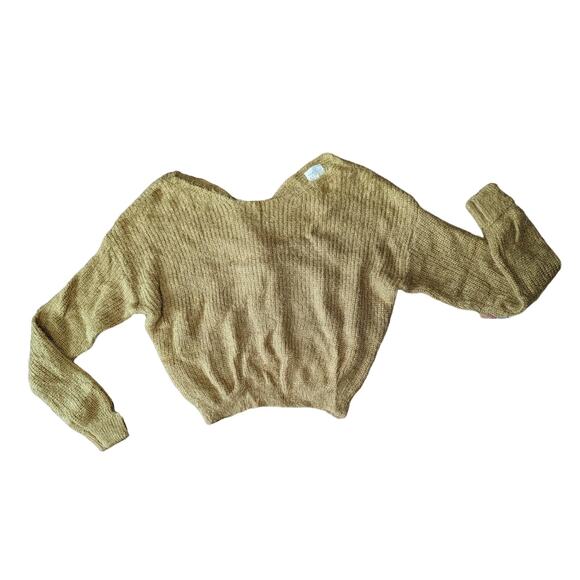 Dee Elly Twist Front Cropped Sweater Womens C Caramel Brown Long Sleeve - Picture 3 of 6